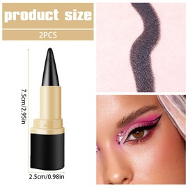 XoeLLe Pack of 2 Waterproof Gel Eyeliner Pens, Black, Matte Quick-Drying Eyeliner, Waterproof, Waterproof Pens, Long Lasting, Quick Drying, Lasting Eyeliner Pen, Gel Eyeliner (Black)