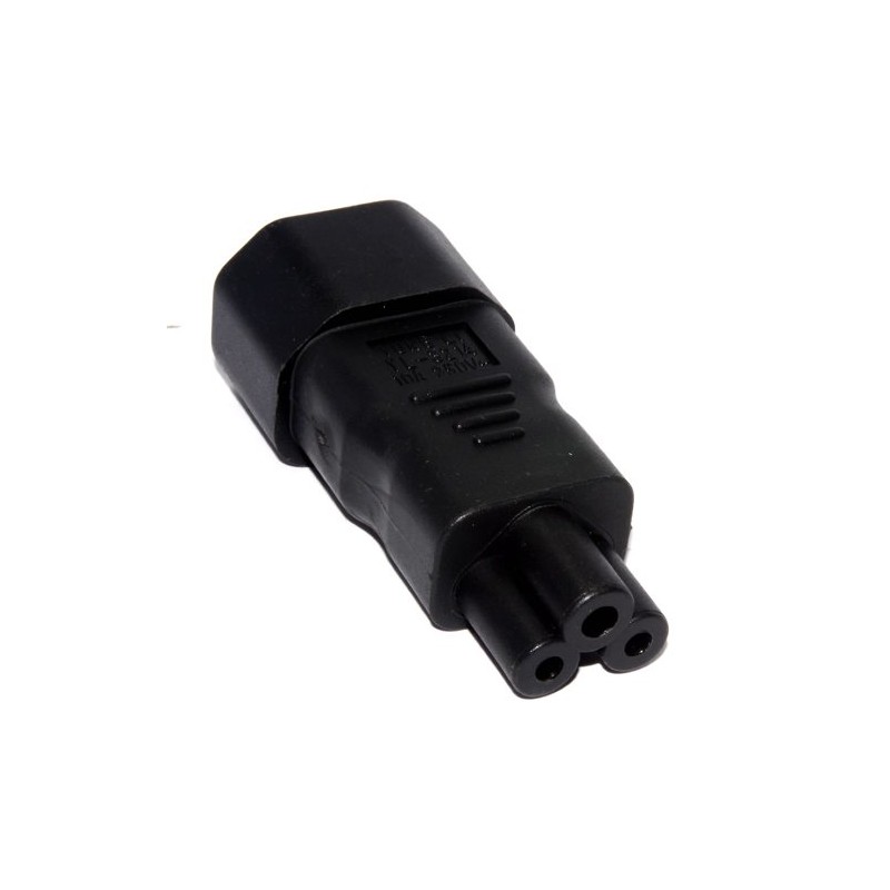 kenable 3 Pin IEC Socket C14 to Cloverleaf Plug C5