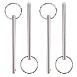 4 Pack Quick Release Pin, Diameter 1/4"(6.3mm), Overall Length 4.1"(105mm), Usable Length 3-1/2"(89mm), Full 316 Stainless Steel, Bimini Top Pin, Marine Hardware
