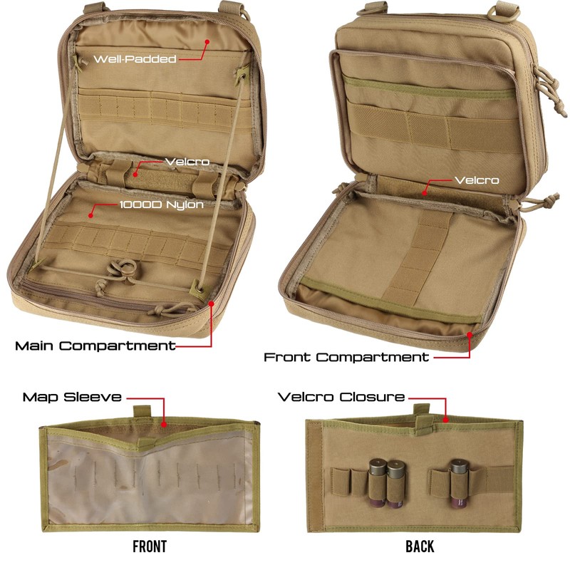 WYNEX Tactical Large Admin Pouch in Double Layer Design, Molle
