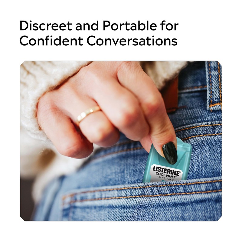 Listerine PocketPaks Cool Mint Breath Strips, Portable Pocket-Sized Oral Care