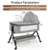 Adjustable Baby Bedside Crib Sleeper Bassinet with Storage Basket for