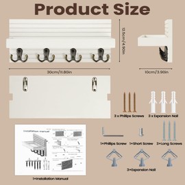 Votoko Key Holder with Wooden Tray White