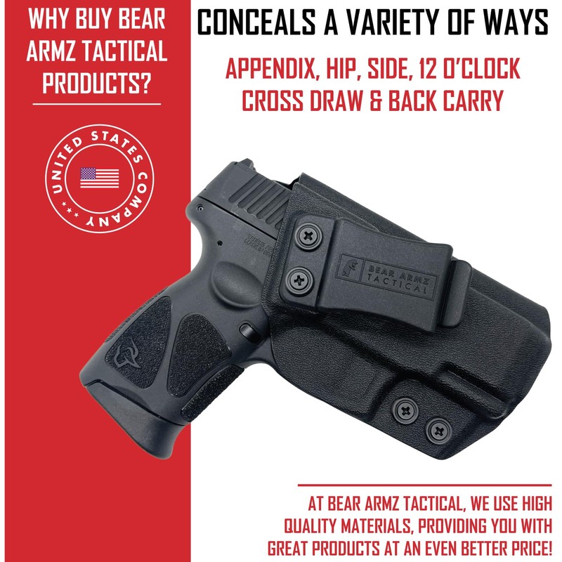 Bear Armz Tactical IWB KYDEX Holster Compatible with: Taurus G3C