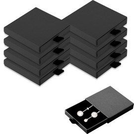 Kapokr Pack of 8 Jewellery Box Gift Box for Jewellery Box Small Jewellery Packaging Jewellery Box for Wedding Valentine Bracelets Necklaces Earrings Rings Gift (Black)