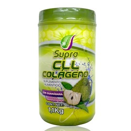 CLL Colágeno Hidrolizado sabor Guanabana 1.1 kg Supra. | En Polvo | Omega 3,6,9 | DHA | EPA | DPA | Vitamina A, C, E | Zinc | Magnesio | Coenzima Q10 