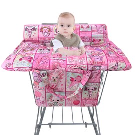 Shopping Cart Cover for Baby,2-in-1 Baby Cart Covers with Portable Cloth Bag Cart Seat Pad for Babies Grocery Cushion Cover Restaurant,Suitable for All Supermarkets and Restaurants