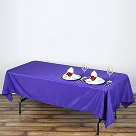 60''x102 Inch Rectangle Tablecloth Polyester Circular Wrinkle Free Table Cloth – Solid Soft Dinner Table Cover for Buffet Table, Wedding, Parties and Dinner - Purple