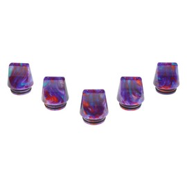 Armerah Marbled Flat 810 Drip Tip eCig Mouthpiece Short/Medium Epoxy Resin 5 Pack Purple