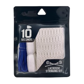10 Seconds - Proline Lacrosse Stringing Kit Mesh, Weather-Resistant and Precision Stringing. Includes: Shooting String, Shooting Lace, Sidewall and Self-Tapping Screws (Blue, White)