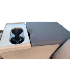 Car Console Covers Plus Made in USA for Ford F150 F250 2014-2025 with 40/20/40 Jump Seat Neoprene Auto Armrest Center Console Cover Match Console Lid Shown and Open Gray