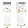 Giluta White Night Stand Set of 2, with 2 Drawers,15.75"