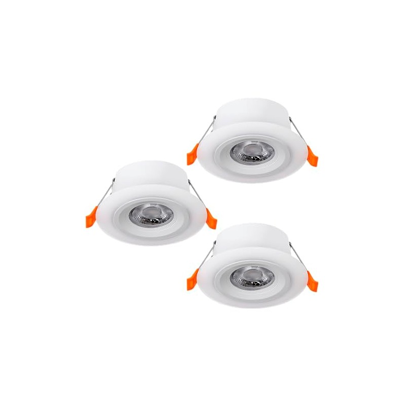 EGLO Set of 3 LED Recessed Spotlights, Calonge, Ceiling Spotlight,