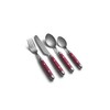 Cambridge 07216CBWD32R Jubilee Red 16-Piece Flatware Set, Thick Handles