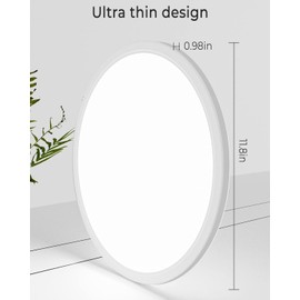 Zemty 4Pack 12 Inch LED Flush Mount Light, 28W 3200lm Super Slim Ceiling Light Fixtures, 3000K/4500K/6000K Selectable Ceiling Lamp for Bedroom, Bathroom, Kitchen, Living Room (White)