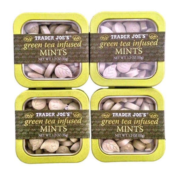 Trader Joes Green Tea Infused Mints (Pack of 4)