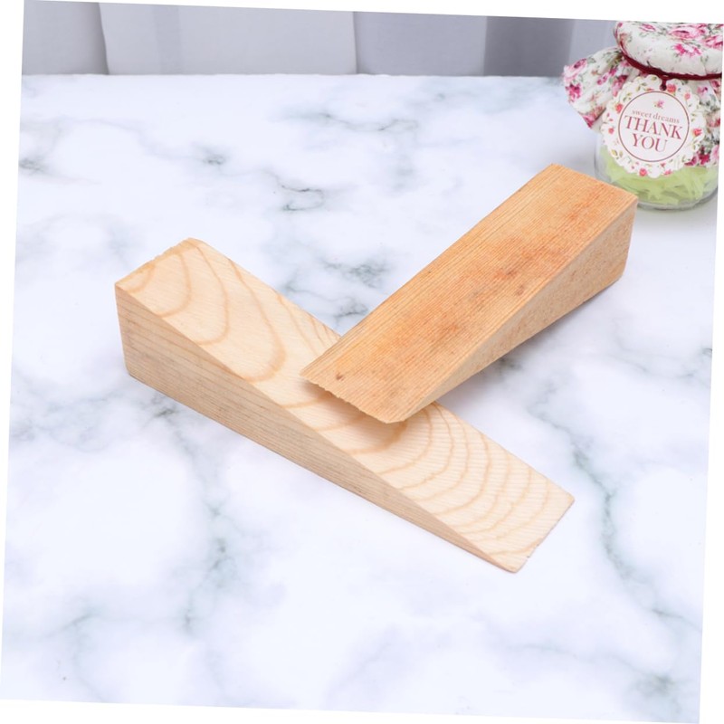 OSALADI 2Pcs Premium Wooden Door Stop Wedge Heavy Duty Door