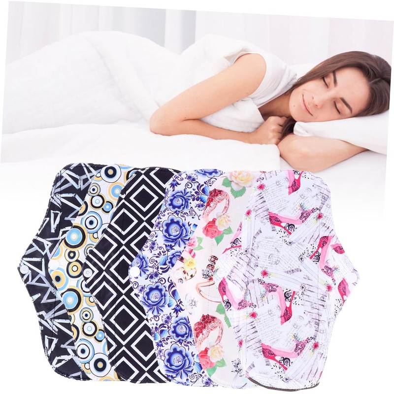 7 piezas Almohadillas Menstruales Reutilizables de Fibra de Bambú con