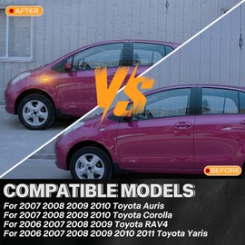 Sequential LED Side Marker Lights for Toyota Yaris 2006-2011, Toyota RAV4 2006-2009, Toyota Auris Corolla 2007-2010 Front Fender Amber Dynamic Turn Signal Indicator Lamp Smoked Lens 2Pcs
