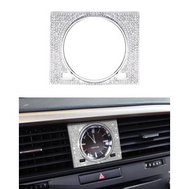 1797 Bling Car Clock Frame Cover fit for Lexus RX Accessories 350 450h Hybrid 2016-2022 Sticker Trim Interior Decoration Silver Crystal