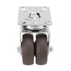 2pcs Caster Wheels Silent 360° Rotation Brake Free TPR Soft