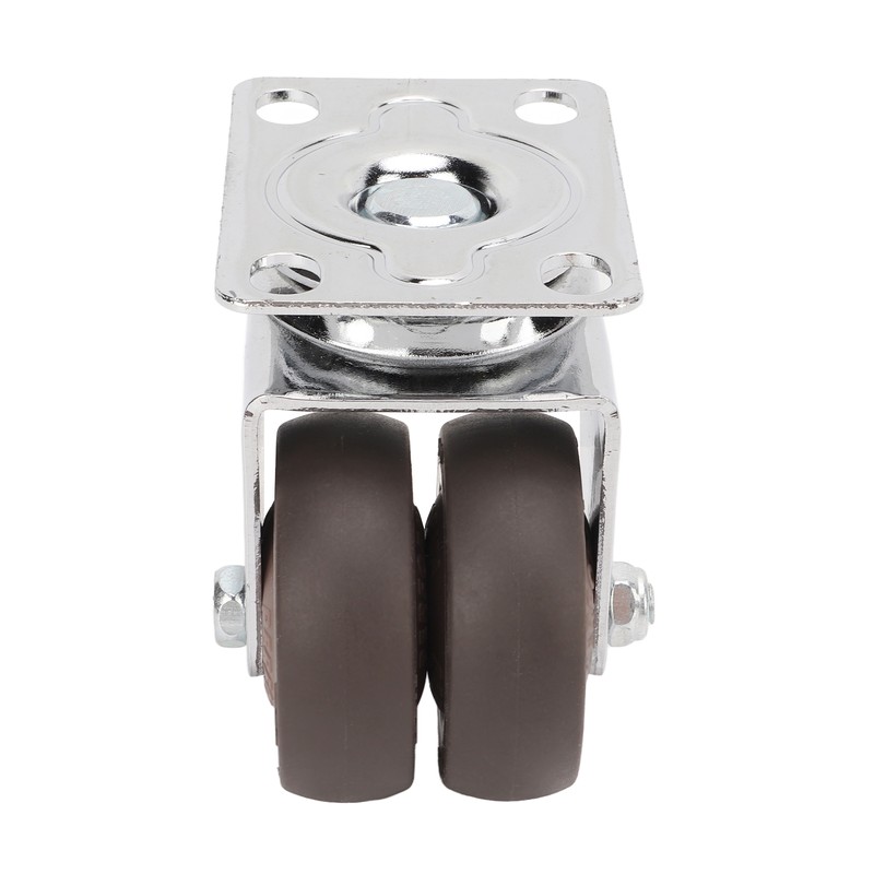2pcs Caster Wheels Silent 360° Rotation Brake Free TPR Soft
