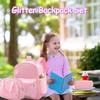 Bulyoou 3 Pcs Pink Glitter Backpack with Lunch Bag Pencil