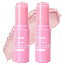 PDRN - Bálsamo de colágeno rosa, 2 unidades de barra múltiple de volumen – Bálsamo hidratante para ojos, base de maquillaje y barra de humedad, barra 