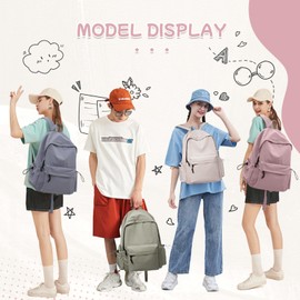 WEPLAN School Backpack for Teenage Girls School Bag for Secondary School Lightweight Bookbag College Backpack for School Casual Daypack Rucksack Waterproof 14 inch Laptop Backpack Women,Purple