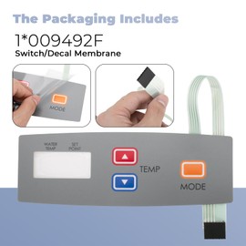Sxkxm 009492F Switch/Decal Membrane Compatible with Raypak Pool Heater R185B R265B R335B R405B 206A 266A 336A 406A 207A 267A 337A 407A Models, Pool Spa Heater TouchPad, Pool Heater Parts