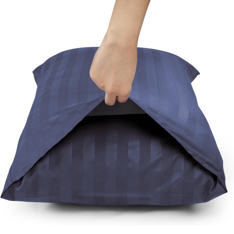Moonlight Bedding Pillow cases 2 pack - Washed Blue Stripe