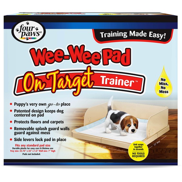 Four Paws Wee-Wee Pad On Target Trainer Dog and Puppy Training Tray 22" x 22" x 1.5"
