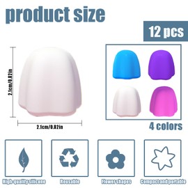 Toothpaste Lids Self-Sealing Toothpaste Caps, No Waste Dispenser, Easy to Use Food Grade Silicone, Mess Free Toothpaste Squeezer Cap for Kids & Adults, Bathroom Accessories (12)