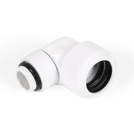 Alphacool Icicle G1/4" HardTube Compression Fitting White 16mm OD 90 Degree Swivel