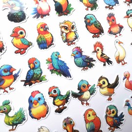 Colorful Bird Stickers Window Alert Decals Bird Strike Window Decals Sparrow Magpie Woodpecker Puffin Oriole Cute Baby Bird for Kids