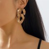 Rhinestone Big Chain Dangle Earrings for Women Fashion Lightweight Exaggerated