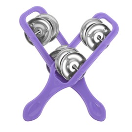 DECHOUS 2pcs Hand Cymbals Percussion Bell Durable Musical Instruments for Preschool Home Party Use with Eye Catching Purple Color