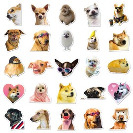 Meme Dog Stickers for Laptop (50 PCS),Gift for Children Teens Adults Girl Boys,Waterproof Stickers for Water Bottle,Dog Vinyl Stickers for Scrapbook,Skateboard,Bike,Phone,Dairy