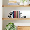 Metal Girl Reading Book Bookends，Lets Read Bookends for Shelves Bookshelf