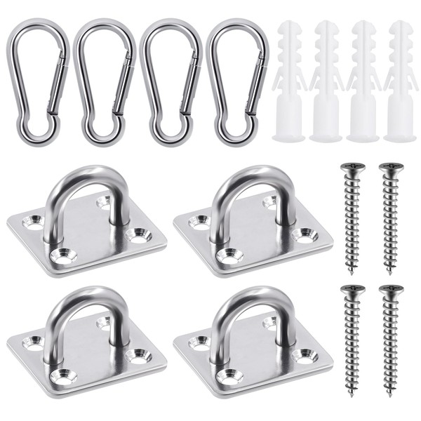 Glarks 8Pcs M6 Stainless Steel Pad Eye Plate Hook and