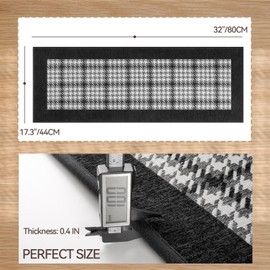 Zamo Anti-Fatigue Kitchen Mat, Non Slip Kitchen Rugs with Memory Foam, Absorbent Runner Mat for Floor, Standing Mats for in Front of Sink, Door, Laundry, Entryway, Hallway (Black, 47" × 17.3")