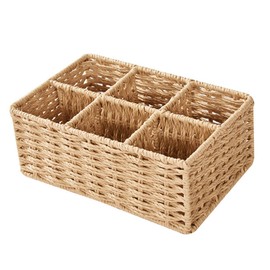 SHOWERORO Sundries Organizer 6-Section Pantry Organiser Beige Practical for Daily Use