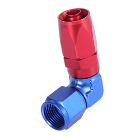 A ABSOPRO AN8 90 Degree Female Swivel Coupler 6061 Aluminum Alloy Car Fuel Oil Hose End Fitting