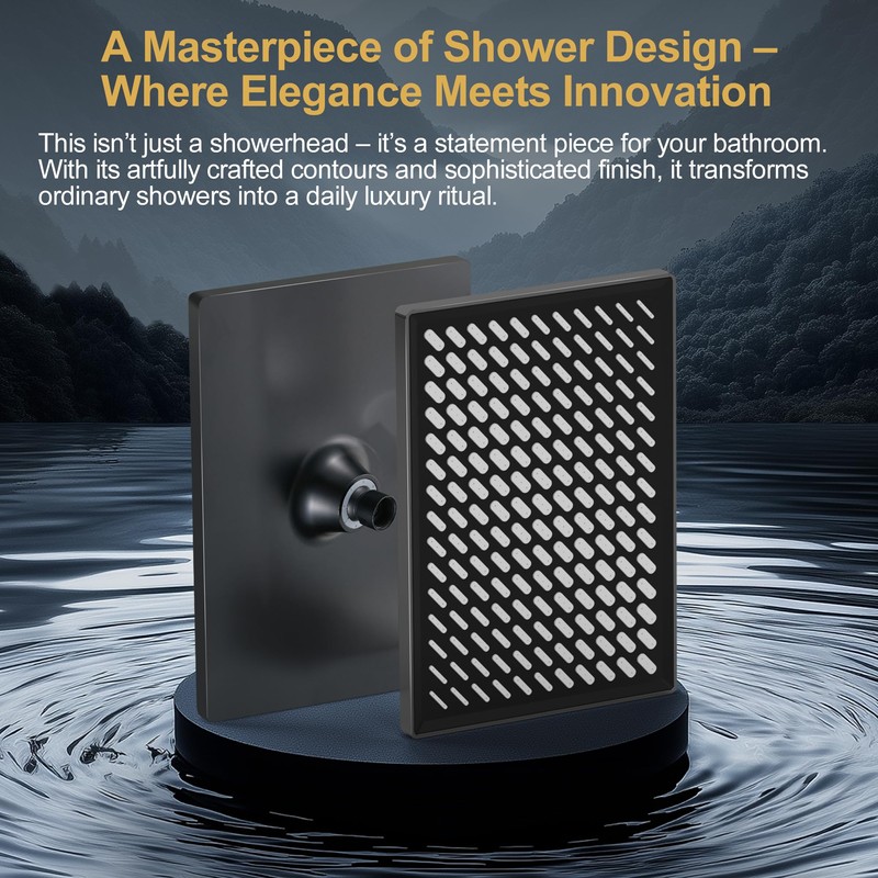 Cobbe Rainfall Shower Head for Bathroom, 11.8 Inch Large Rectangular