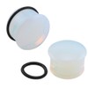 Pierced Art Trends Simple Flare Clear Opalite Moonstone Ear Plugs