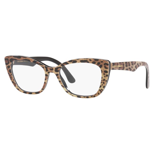Dolce & Gabbana DG3360-3163 Eyeglass Frame LEO BROWN/BLACK w/DEMO LENS