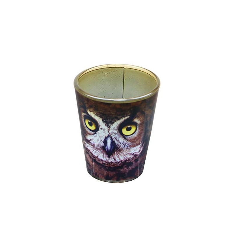 JUST FUNKY Owl Face 2oz Shot Glass