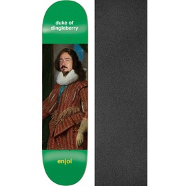 Enjoi Skateboards Caswell Berry Renaissance Green Skateboard Deck Impact Light - 8.5" x 32.2" with Jessup Black Griptape - Bundle of 2 Items