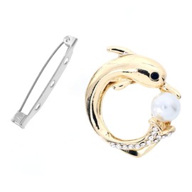 Healvian Fashion Crystal Scarf Buckle Pearl Stylish Rhinestone Shawl Fasten Clamp for Women Non-Slip Clothing Wrap Holder for Hijabs and Accessories