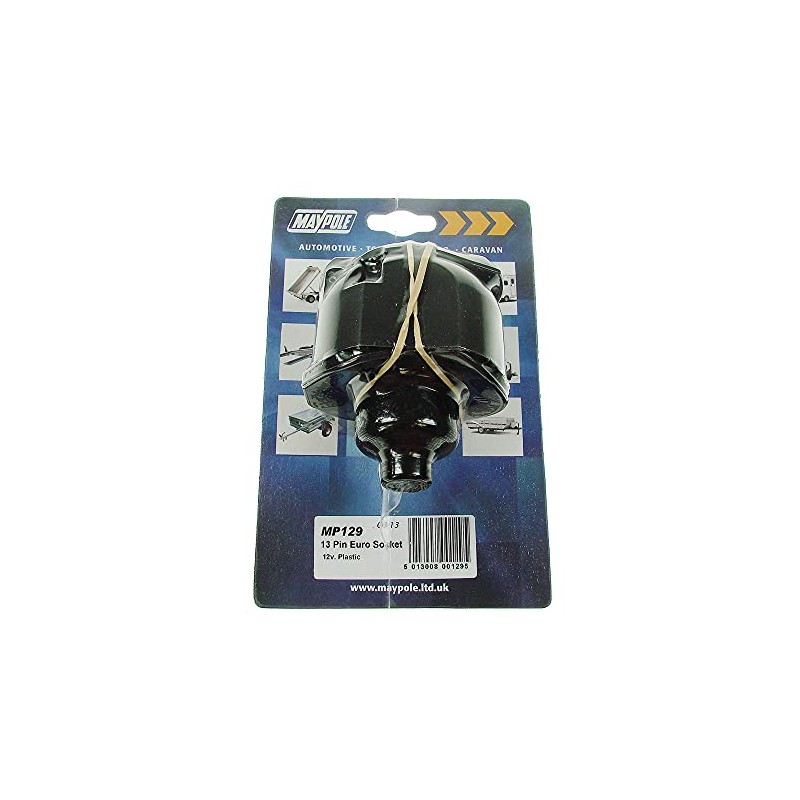 Maypole 129 Euro 12V 13-Pin Socket , Black